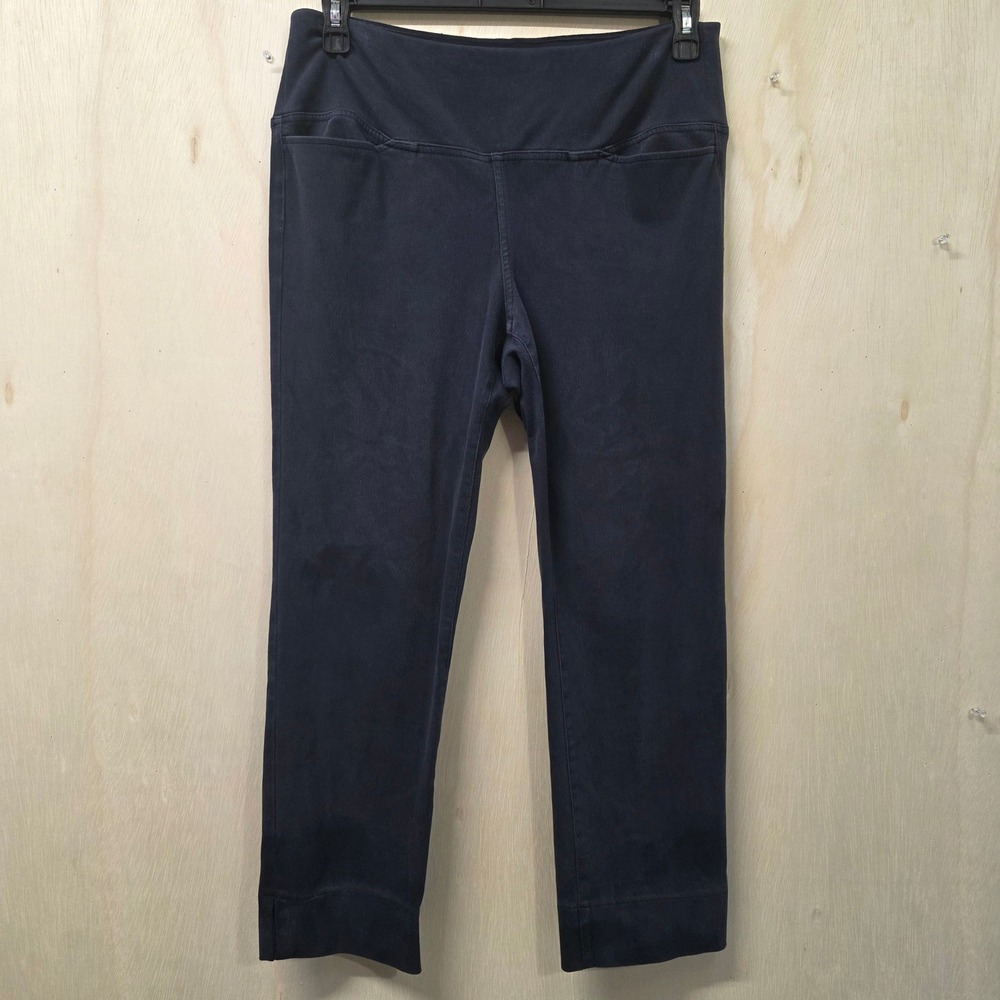J. Jill Wearever Navy Blue Slim Leg Crop Pants Womens Medium Petite Stretch